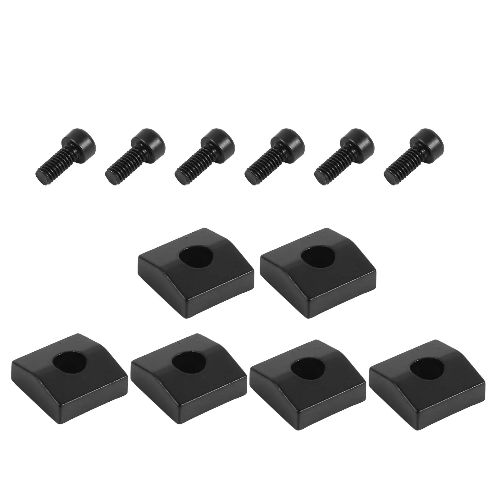 

2 Sets Screws Electric Guitar Accessories Tremolo Bridge Parts Locking Nut Clamps with Black Cap