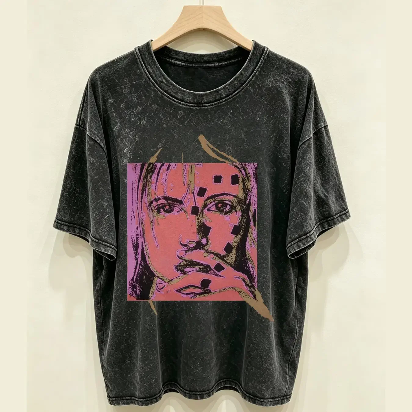 washed T Shirt Men's Hayley Williams Petals Sketch Back Print Slim Fit Large Black vintage Washed Unisex homme fashion Soft
