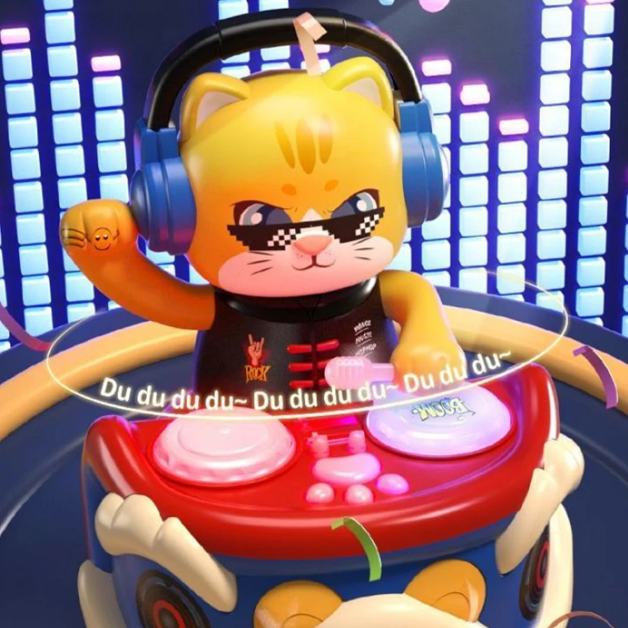 Disco eléctrico para hacer DJ cat, Columpio de luz y sonido fresco, conducción universal, adecuado para regalos de niños, Halloween y Navidad