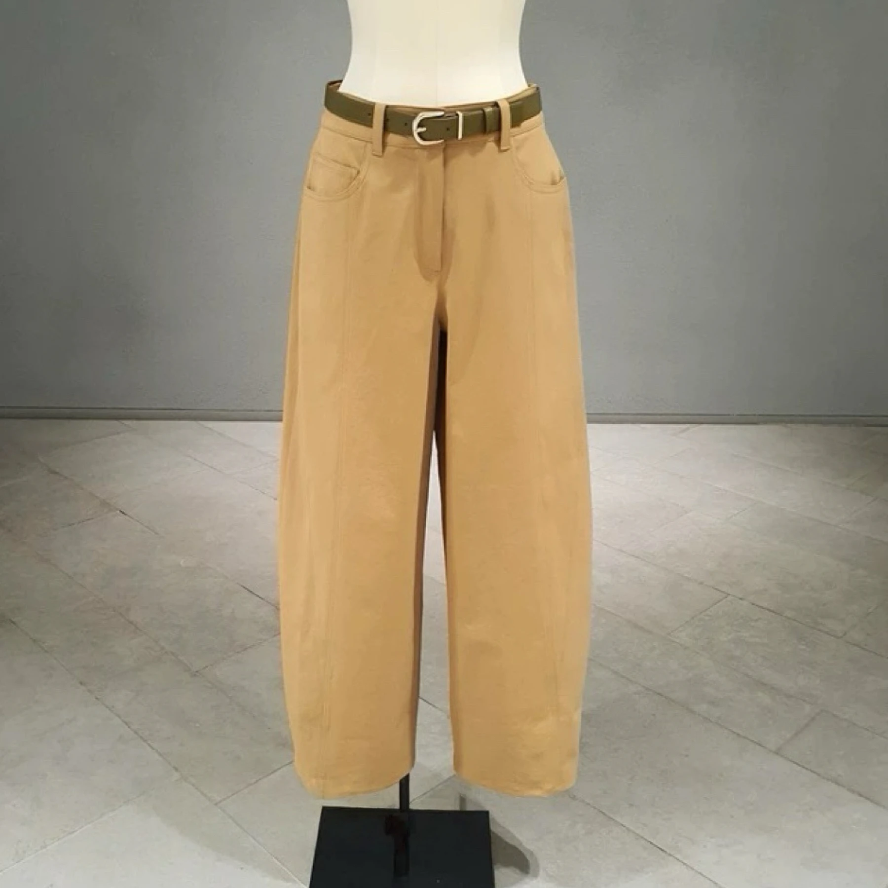 

Повседневные брюки с высокой талией и поясом, универсальные утягивающие длинные брюки для женщин, осенние модные женские брюки премиум-класса