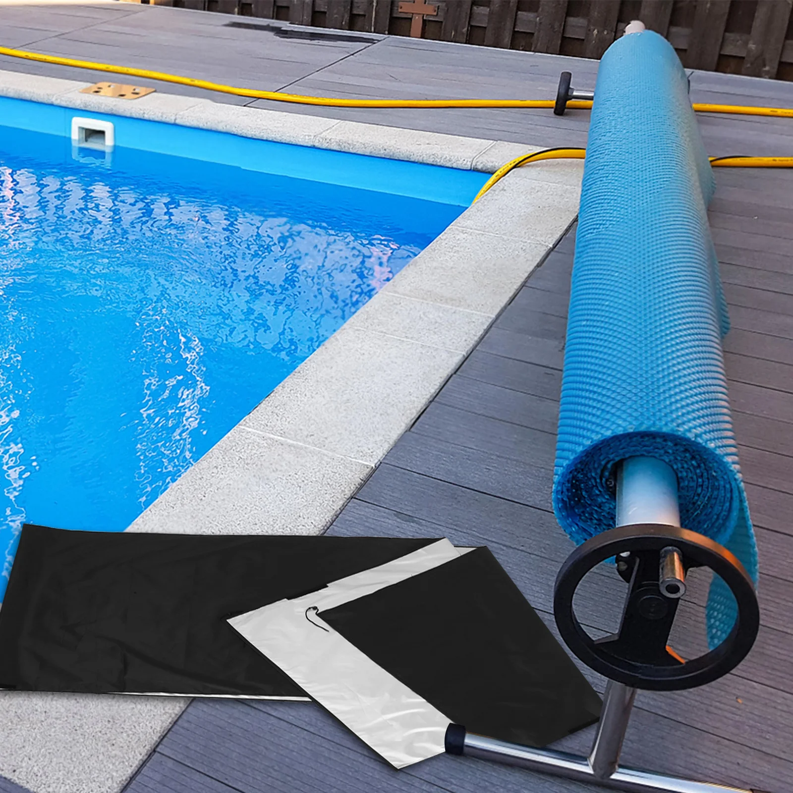 

Swimming Pool Cover Black Heavy Duty Waterproof Protective Blanket for Inground Pool Cover Outdoor Use