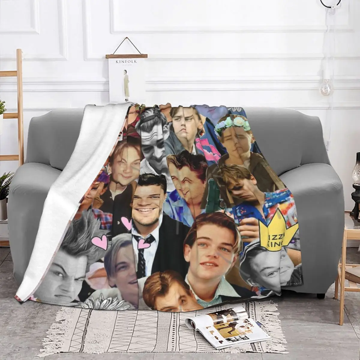 Leonardo Dicaprio Collage 1 Home Knee Blanket Couple Blankets Winter Warm Blanket Throw Blanket