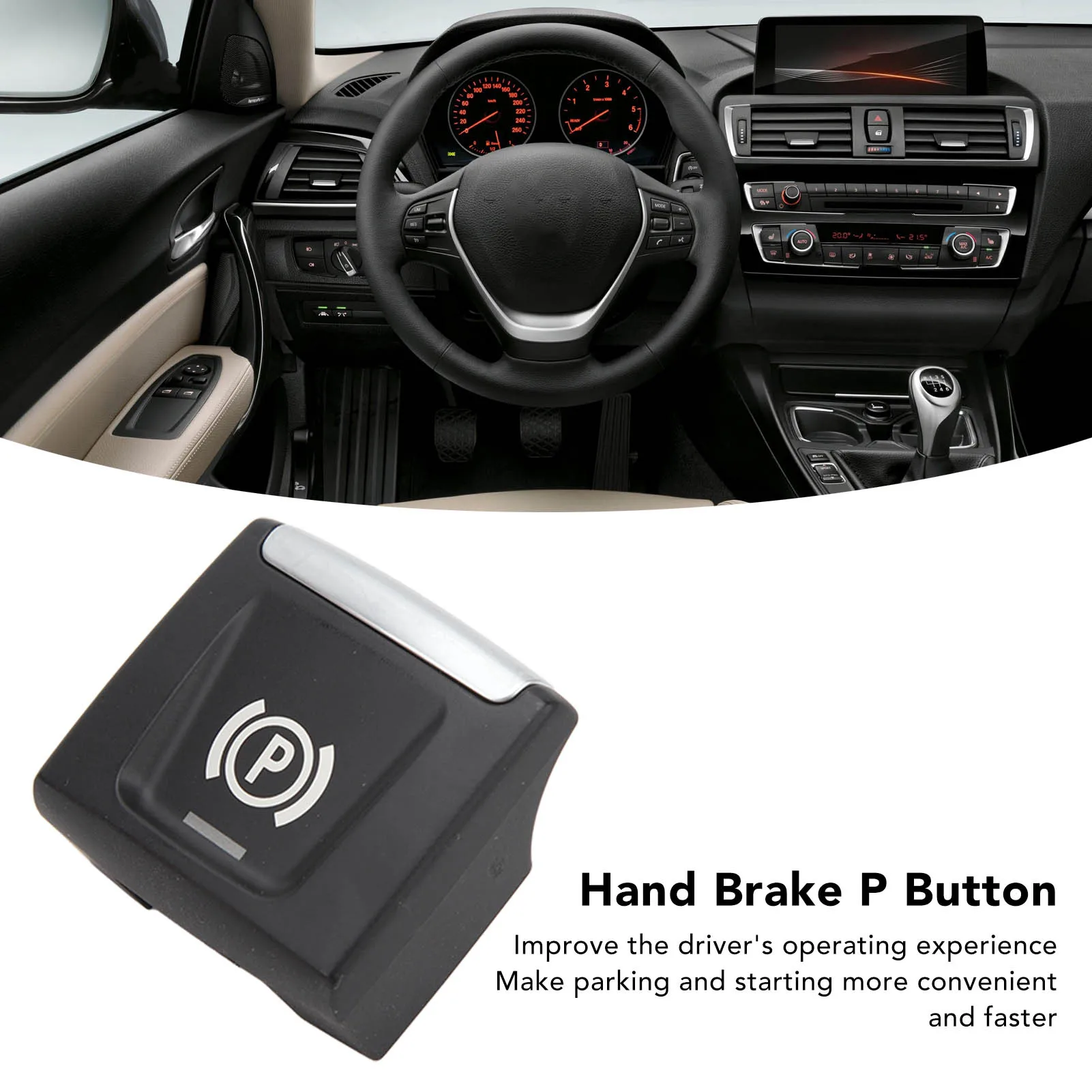 Handbrake Parking Switch Black Hand Brake P Button Cover For 1 Series F20 F21 2 Series F22 F23 F45 F46 F44