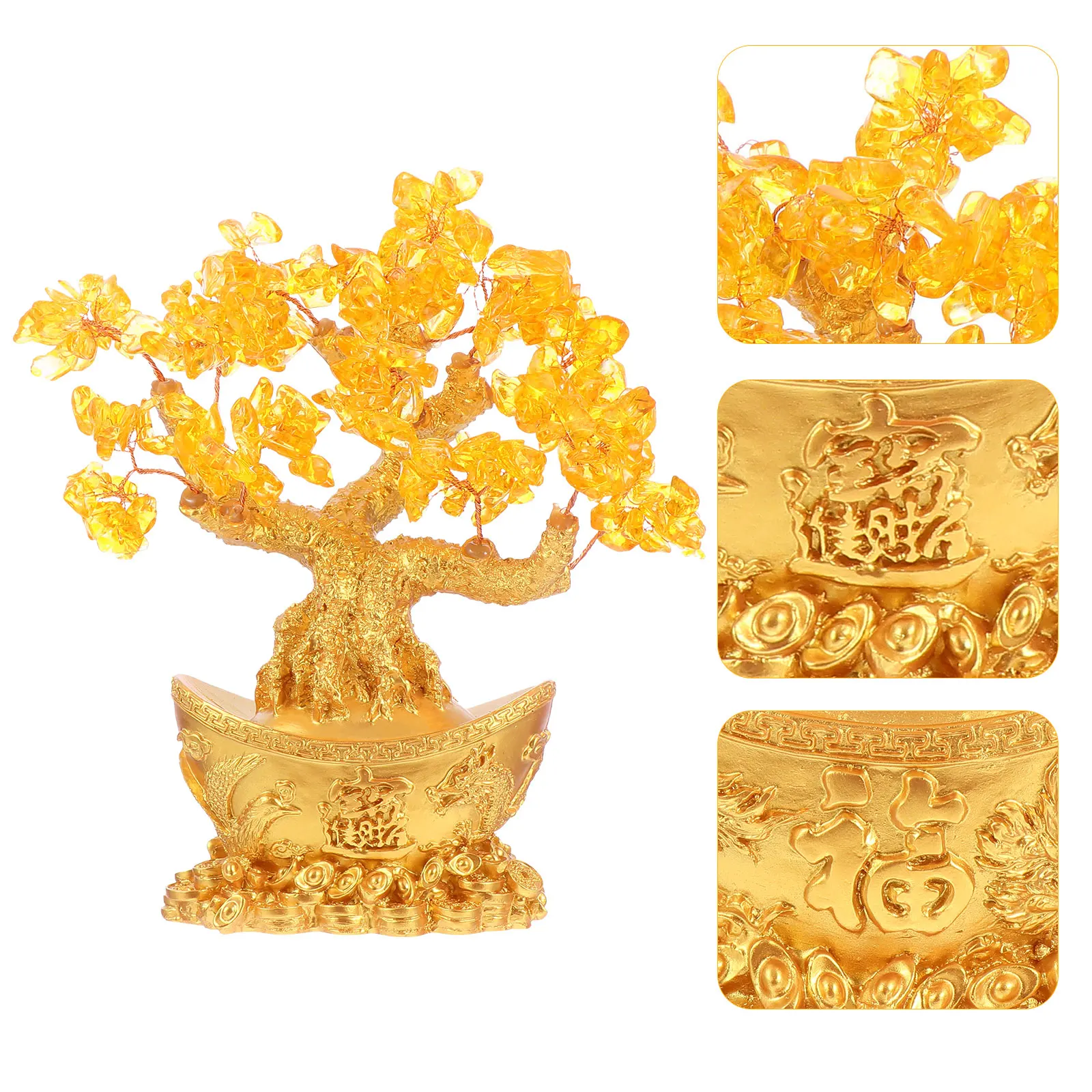 

1Pcs Crystal Money Tree Desktop Feng Shui Decoration Fortune Tree Ornament for Home Office Shop Wealth Prosperity