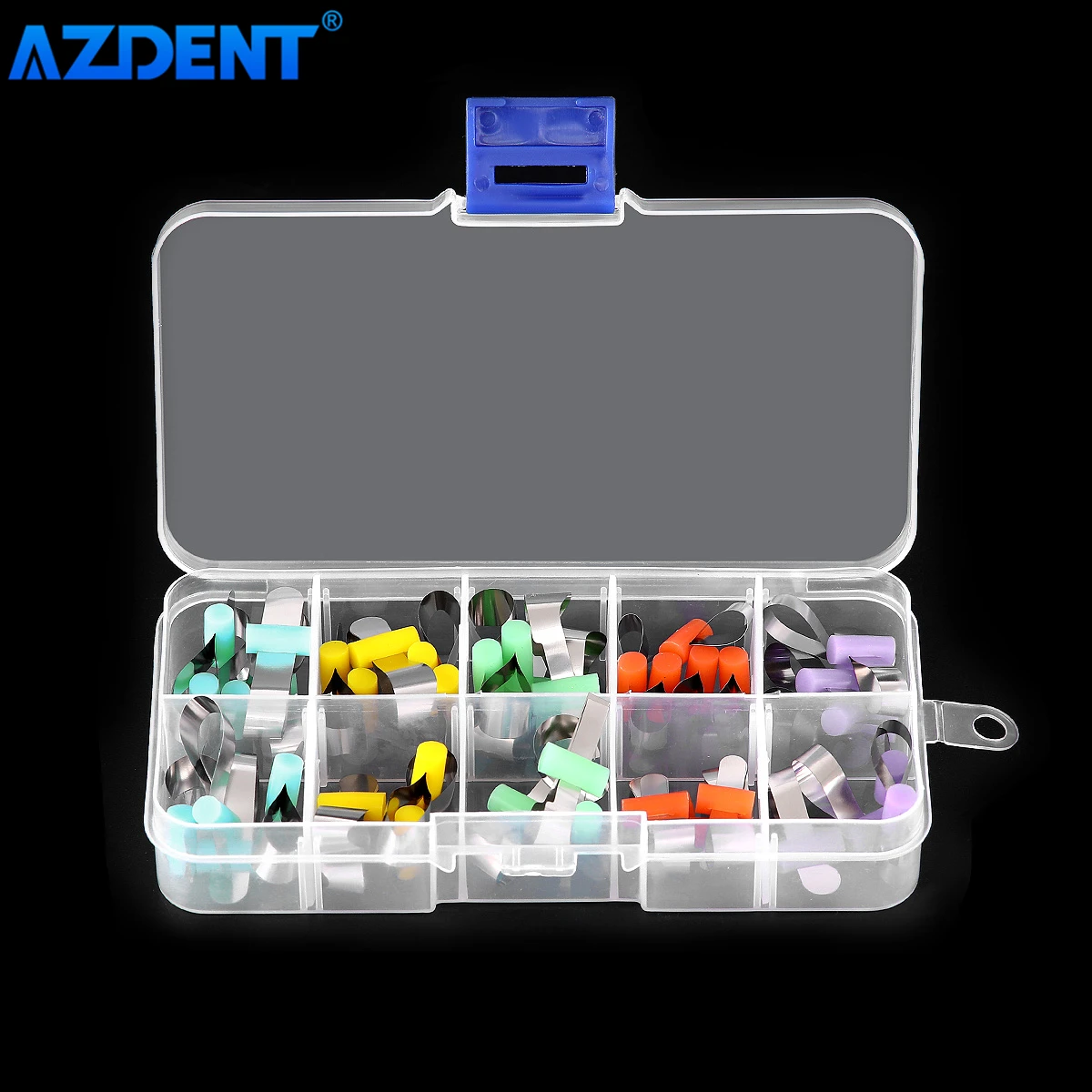 50 sztuk / pudełko Dental Metal Matrices Bands AZDENT Retainerless Automatrix with Locker Forming Sheet Orthodontic Sectional Contoured