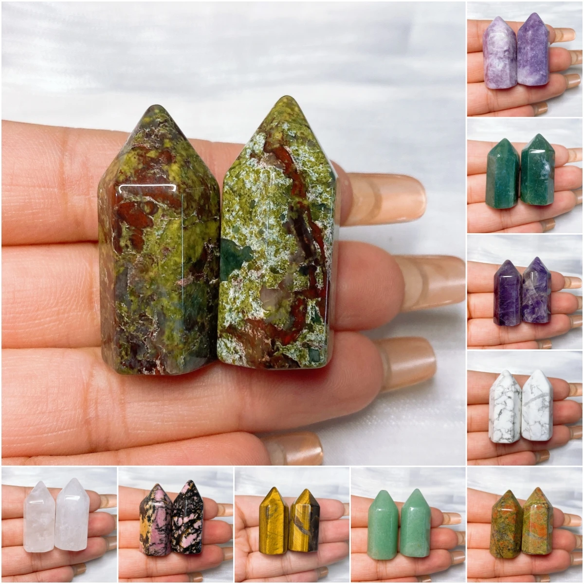 Natural Crystal Mini Point Dragon Blood Stone Quartz Tower Reiki Healing Stone Mineral Room Decoration Gift