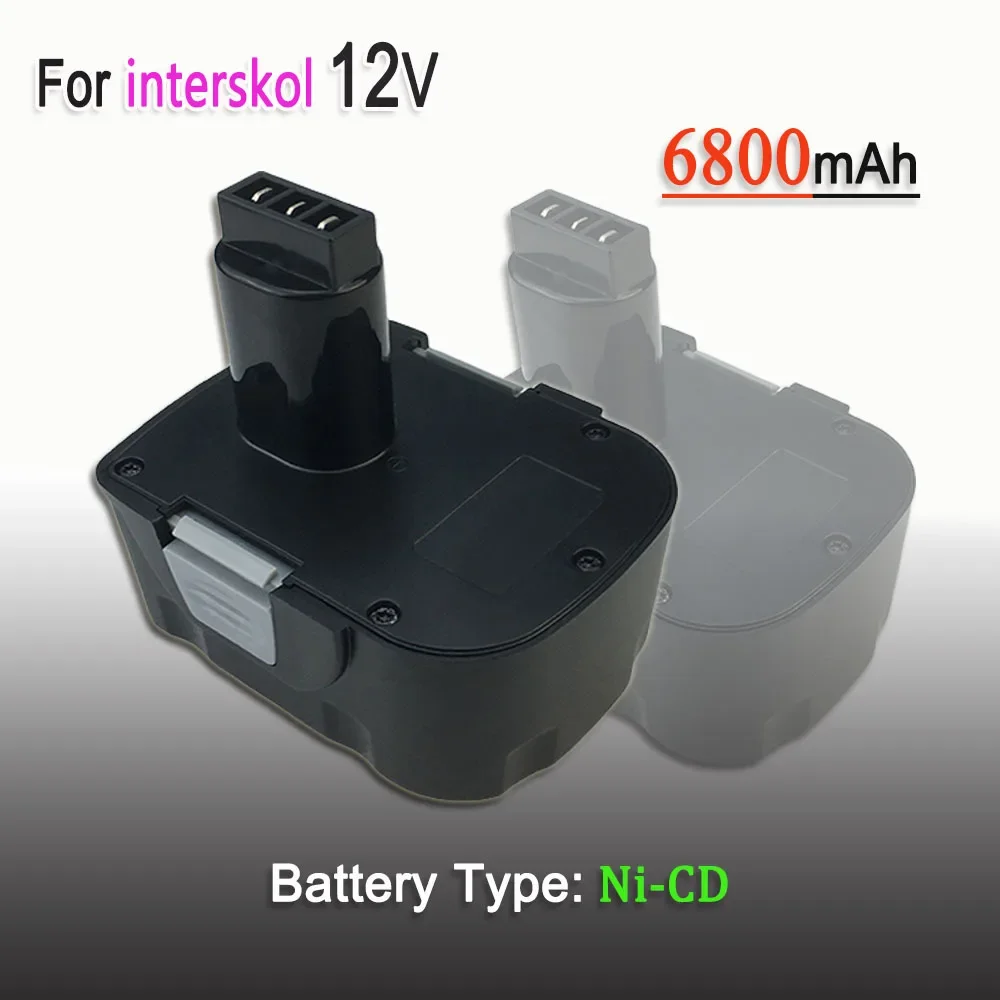 

12V 6800mAh Ni-CD Rechargeable Battery For Interskol Electric Tools Replacement