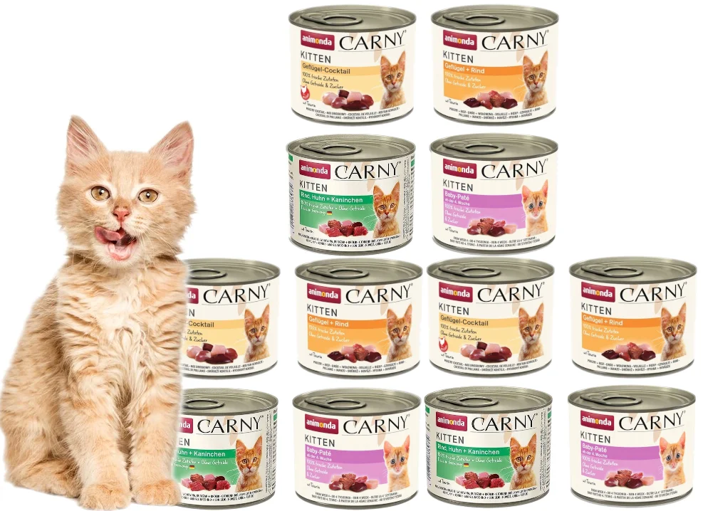 Mokra karma dla kota kociąt ANIMONDA Carny Kitten MIX Smaków Zestaw 12x200g
