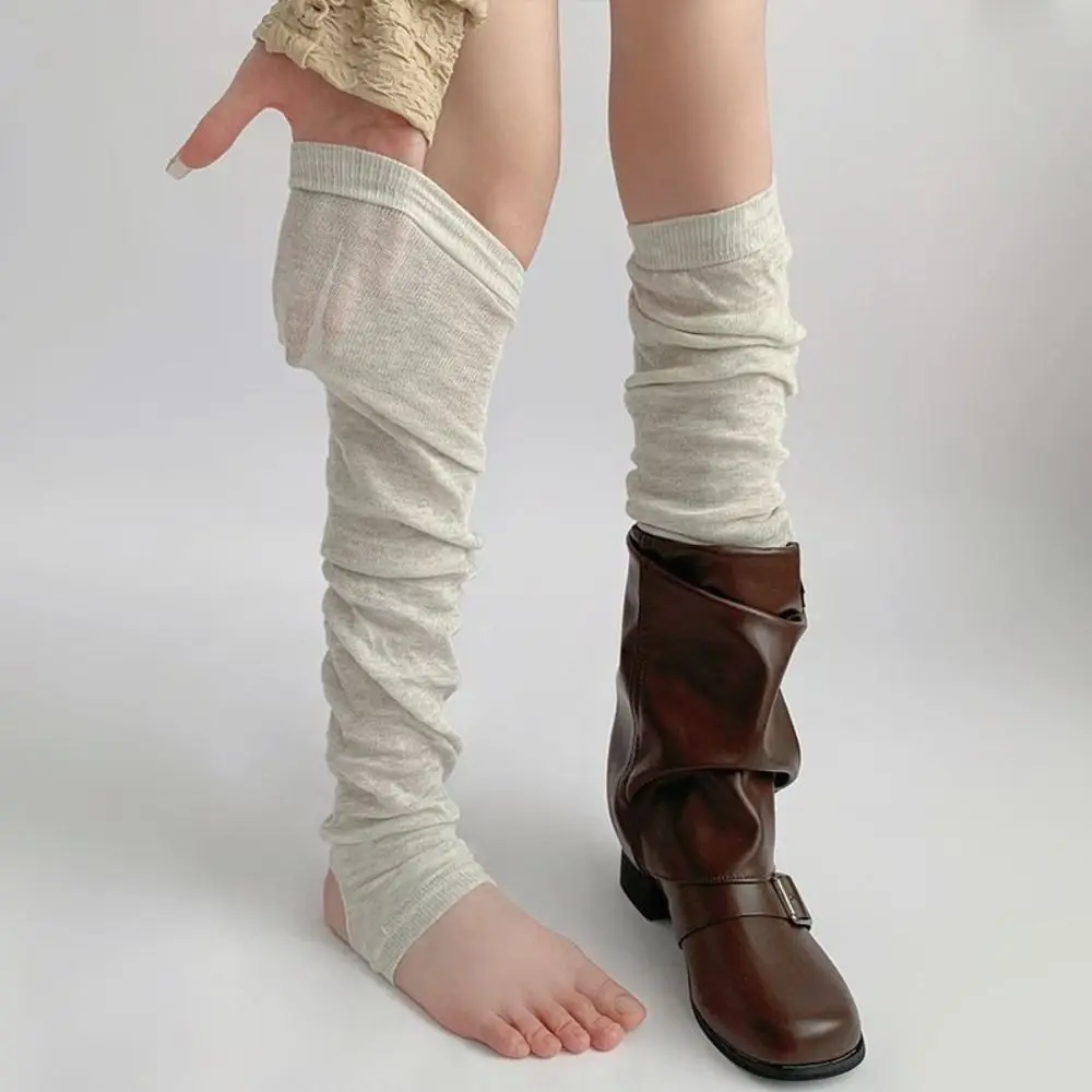 New Thin White Pile Socks Breathable Solid Color Leg Warmer Seamless Foot Sock Ballet Practice Use