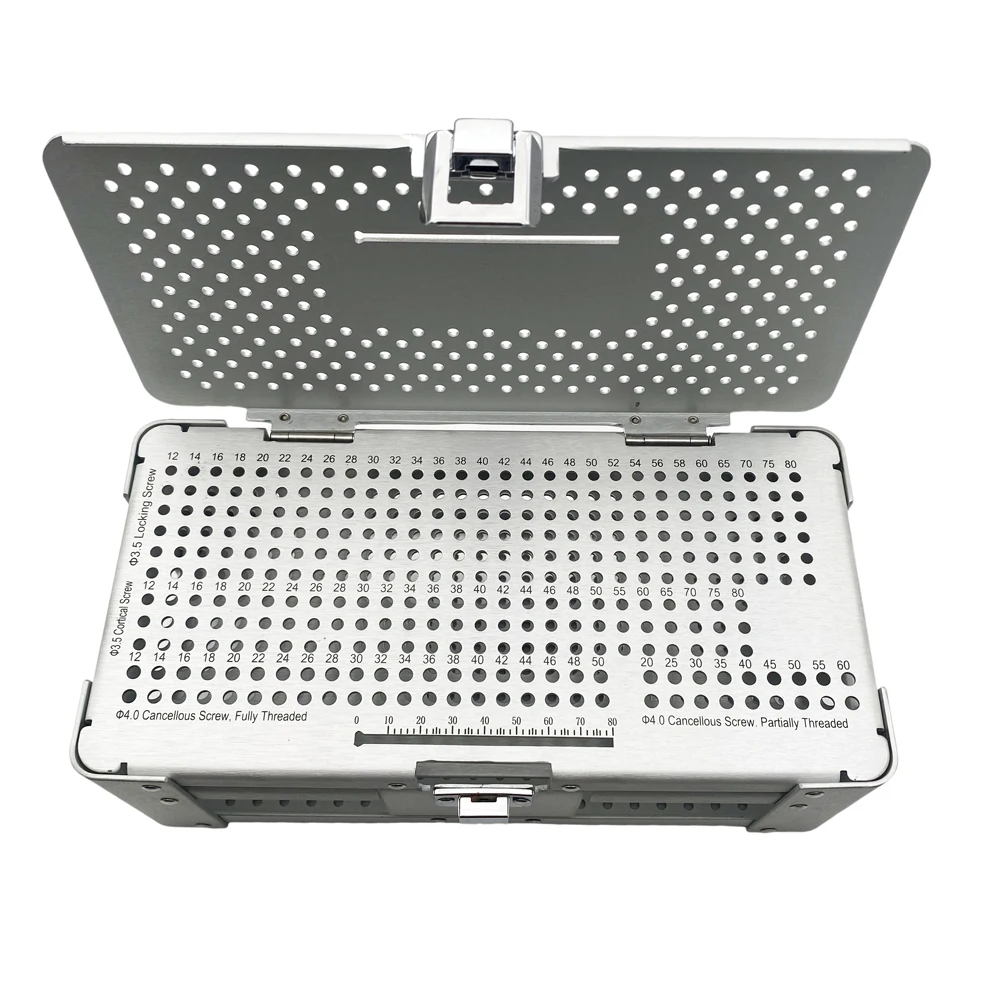 

Алюминиевый корпус для винтов 3,5/4,0 мм, ортопедический контейнер для стерилизации винтов, ветеринарный автоклавируемый контейнер