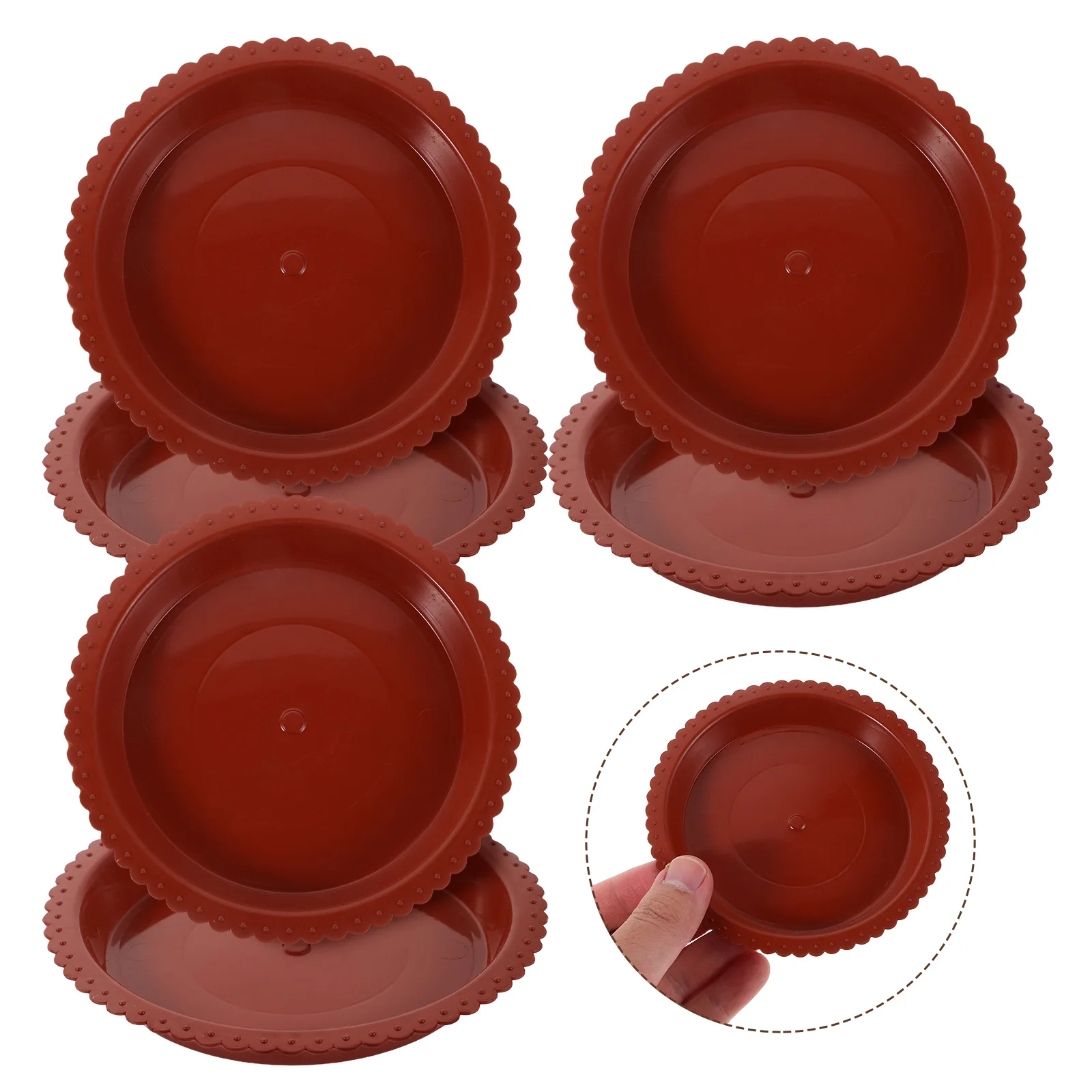 

24Pcs Round Plastic Planter Saucers Brown Flower Pot Drip Trays Spillproof Water Tray for Potted Plants Pot Saucer Trays