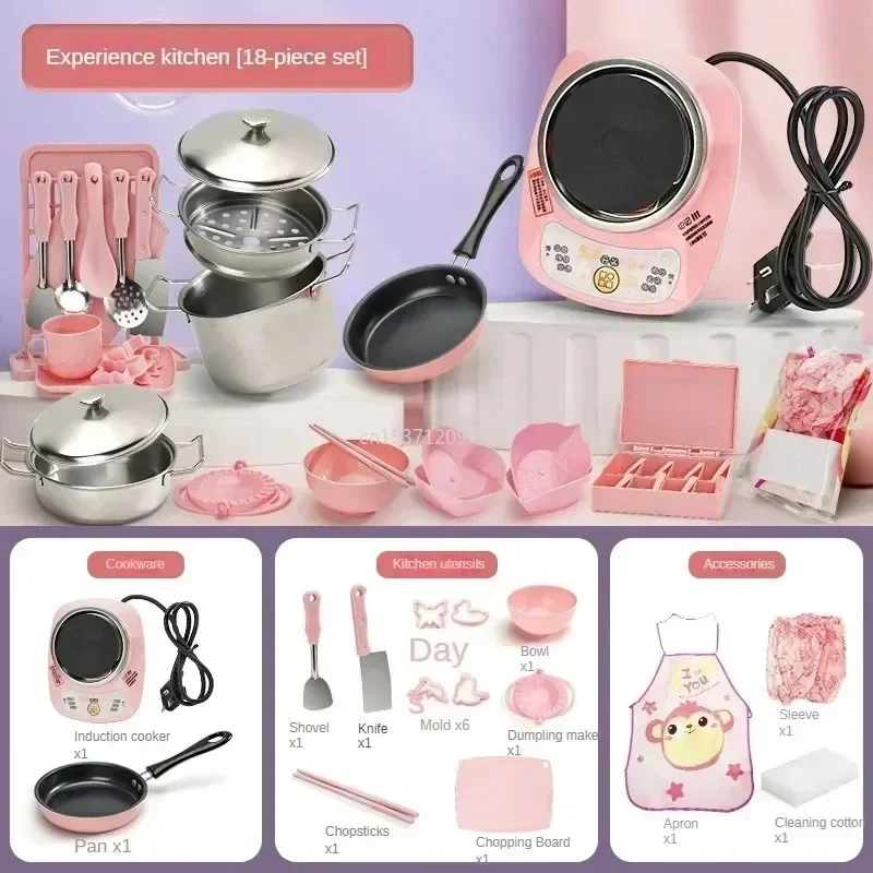 Nieuwe Grappige Keuken Speelgoed Meisje Kan Koken Mini Keuken Artikelen Echt Gekookte Familie Speelgoed Set Verjaardagscadeau Meisje Speelgoed Keuken Accessoires