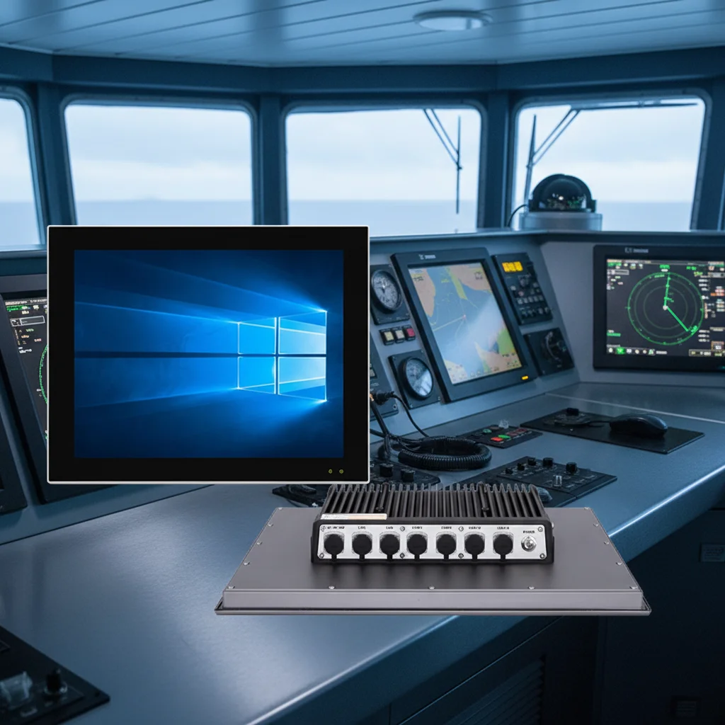 

19 Inch IP66 Fully Waterproof Touch Screen Pc Industrial Embedded Fanless Marine Computeres for Port & Marine Engineering