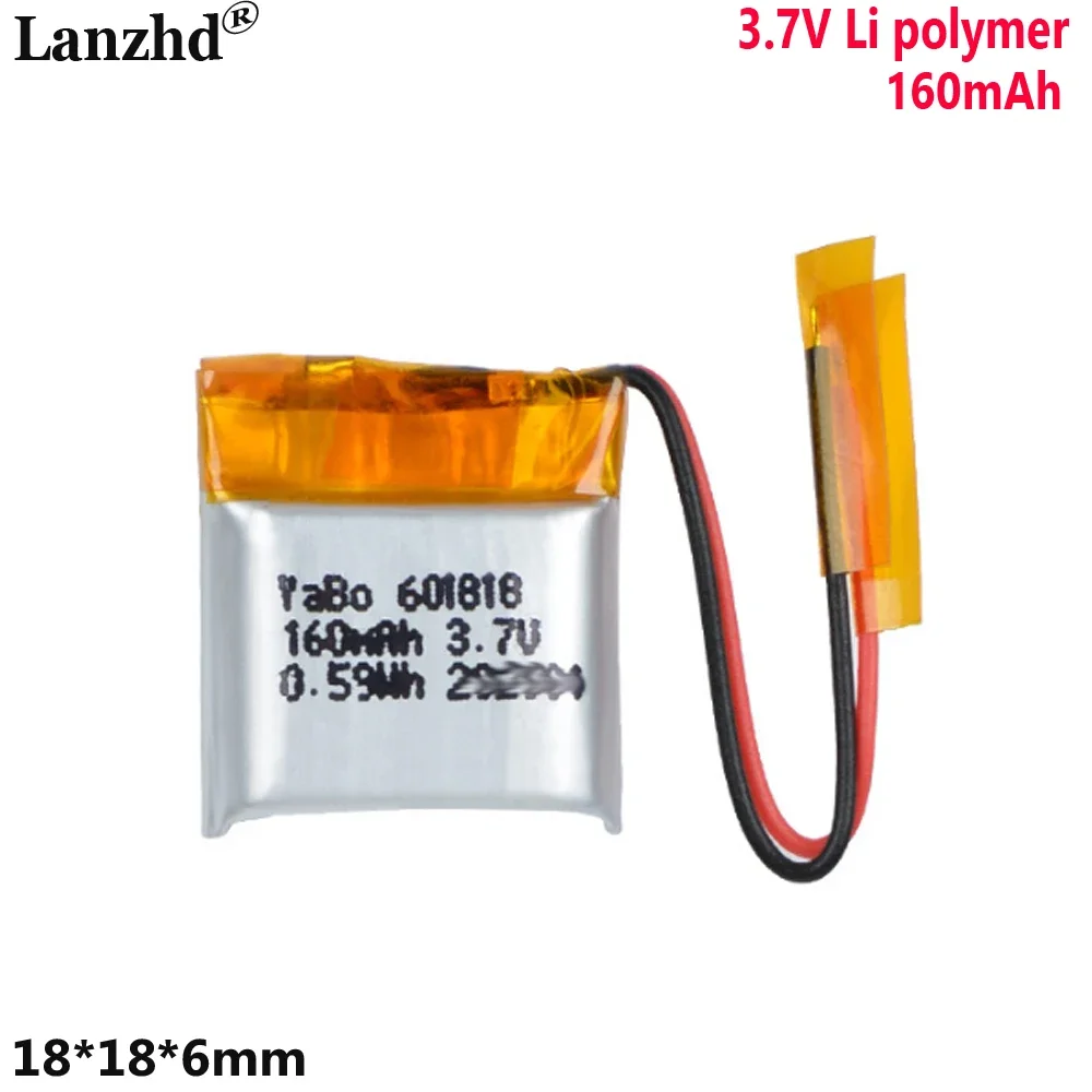 Batterie au lithium à noyau polymère Li 3.7V, 160mAh, pour balance de poids, montre pour enfants, batterie électronique rechargeable 601818