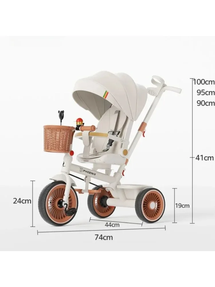AliExpress Warm house 2025 New Push Tricycle Three-wheel Baby Stroller Lightweight Children's Bicycle Multifunctional Stroller