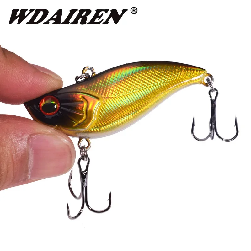 1 Pc Sinking Laser Plastic Vib Fishing Lures 6cm 14g Winter Vibration Wobblers Artificial Bait with Hooks Bass Pike Crankbaits