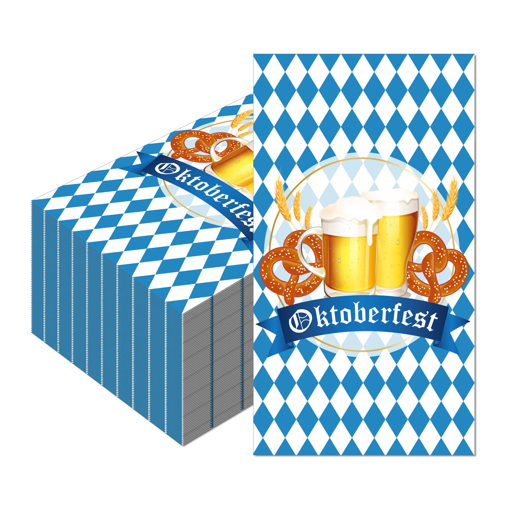 20 Stück Oktoberfest-Gastservietten, Einweg-Seidenpapier, Abendessen, Serviette, Badezimmer, Handtücher für deutsche Bier, Festival, Party – Detail 3