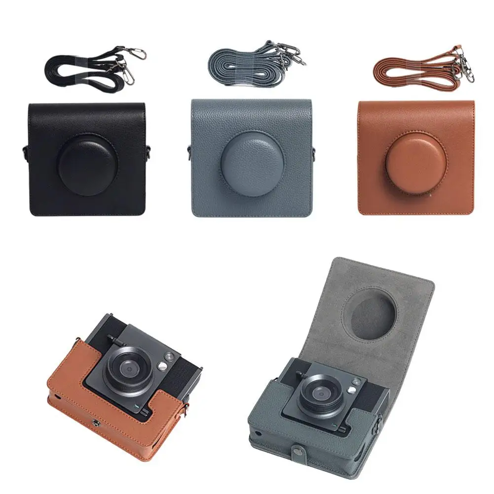 

Retro Leather Carrying Case For Polaroid Wide Evo Instant Camera Storage Bag Hard Protective Shell Cover with Shoulder Strap