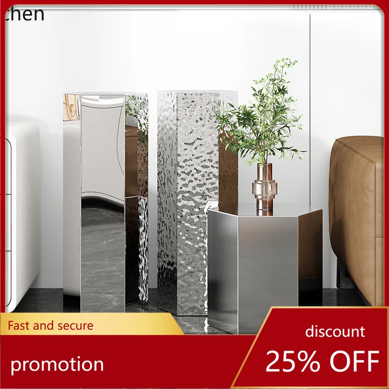 HXL Water Ripple Stainless Steel Mirror Base Window Display Sculpture Flower Stand