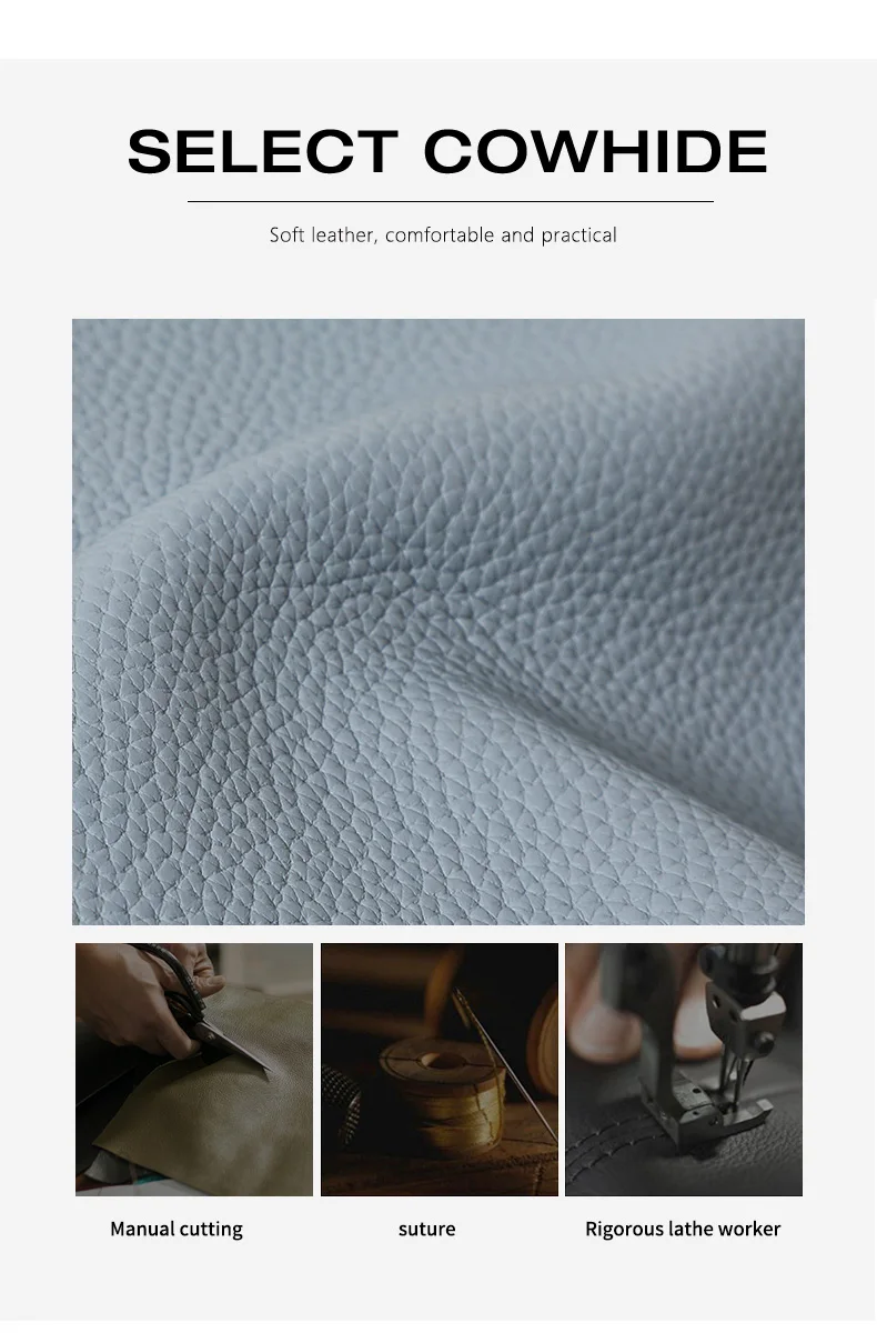 Neue hochwertige Leder-Halbmondtasche für Damen mit diagonalen Klettverschlüssen aus Rindsleder, Handtasche mit Schulterriemen und Achseltaschenfunktion. – Detail 7