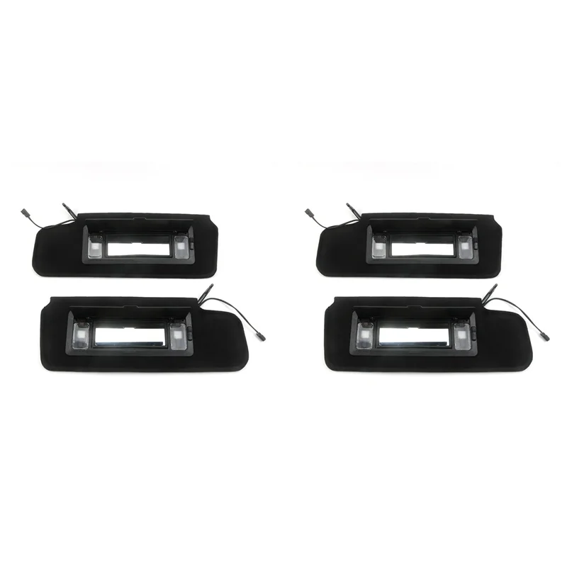 

2Pair Car Sun Visors Shades W/LED Light 12459827 14081826 For Corvette C4 1984-1996 Sunvisors Vanity Mirror