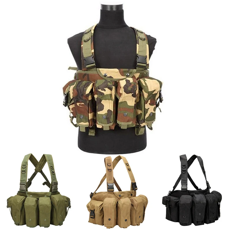 AK Chest Rig Molle Tactical Vest Military Army Equipment AK 47 Magazine Pouch Outdoor Airsoft Paintball Hunting Vest