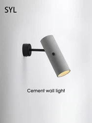 Cement Led Wall Lamp Bedroom Bedside Light Industrial Style Creative Rotatable Spotlight 110V 220V For Staircase Home Room Shop