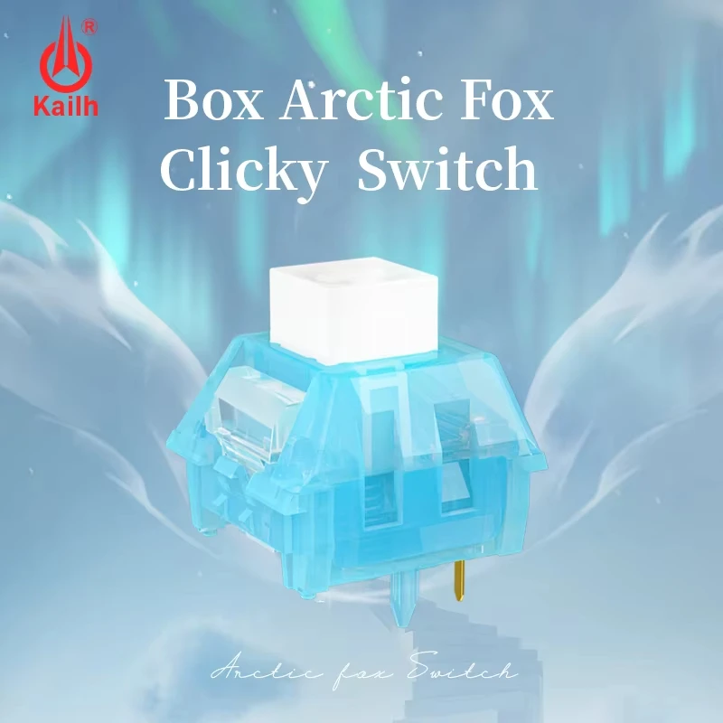 Kailh Arctic Fox Switches - Clicky Tactile 5 Pins 63g RGB, Light Guide Mechanical Keyboard Switches Compatible with MX