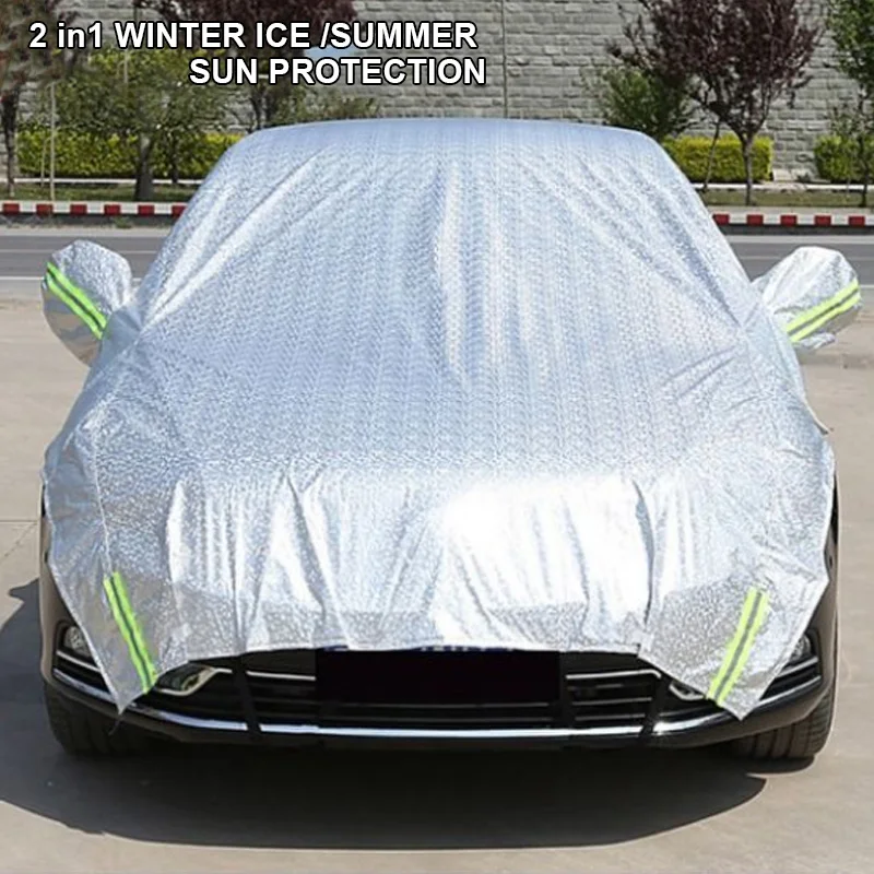 Universeller 2-in-1 Ganzjahres-Auto-Windschutzscheiben-Halbabdeckung Wasserdichter UV-Sonnenschutz Anti-Schnee-Frost-Eis Windschutzscheibenschutz für Limousinen – Detail 1