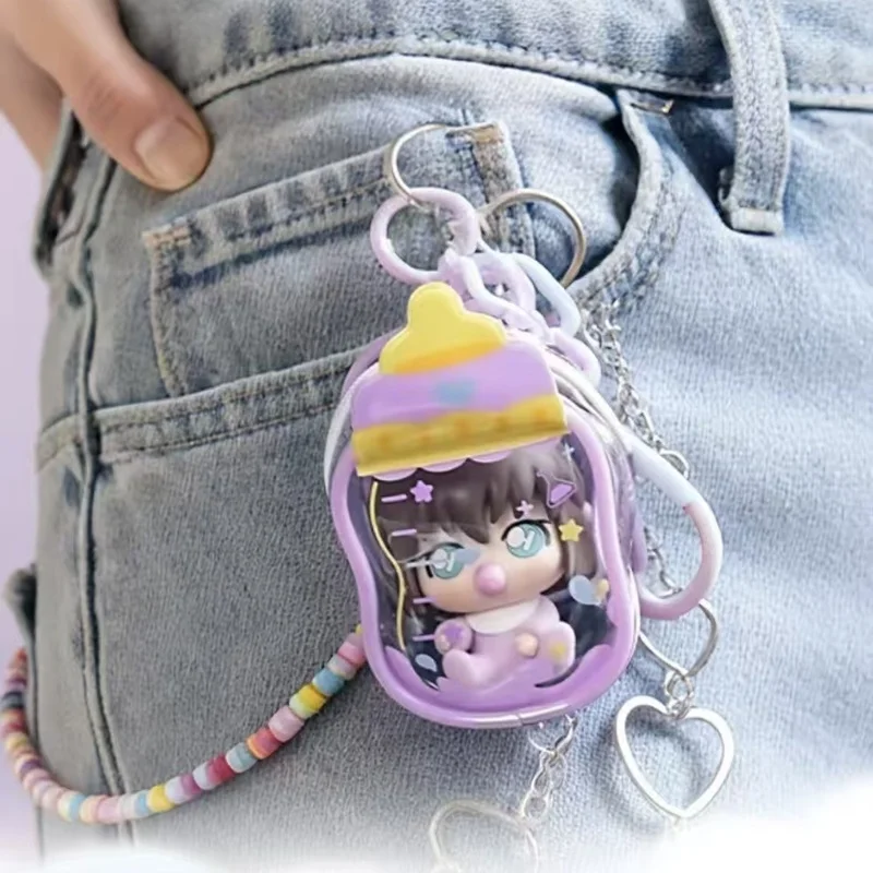 100% oficial genuino Detective Kenan Baby Meng Fu llavero caja ciega figura de Anime mochila Pandent juguete regalo de Halloween para fanáticos