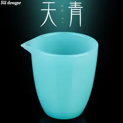 Tianqing Jade Porcelain Fair Cup Glass Blue Tea Dispenser Chinese Kungfu Tea Set Household Tea Set Accessories for Pu'er Tea