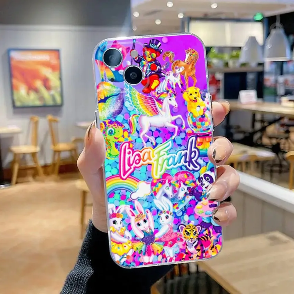 Lisa Frank Art Phone Case For iPhone 15,14,13,12,11 Plus,Pro,Max,XR,XS,X,7,8 Plus,SE,Mini Transparent Silicone Soft