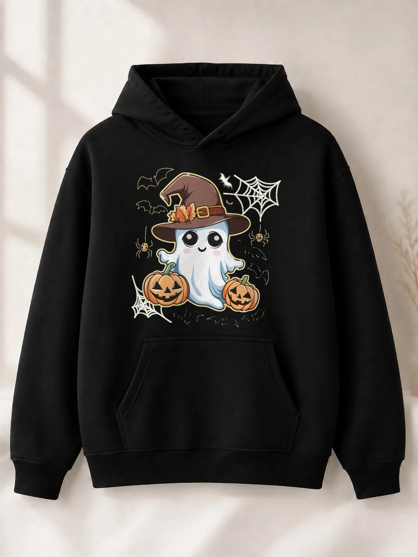 Men's Wizard Hat Print Hoodie - Comfortable Loose Fit, Hooded Design, Suitable for Halloween Costumes, Autumn Parties, Winter Warmth, Machine Washable, Also a Great Gift for Outdoor Activities