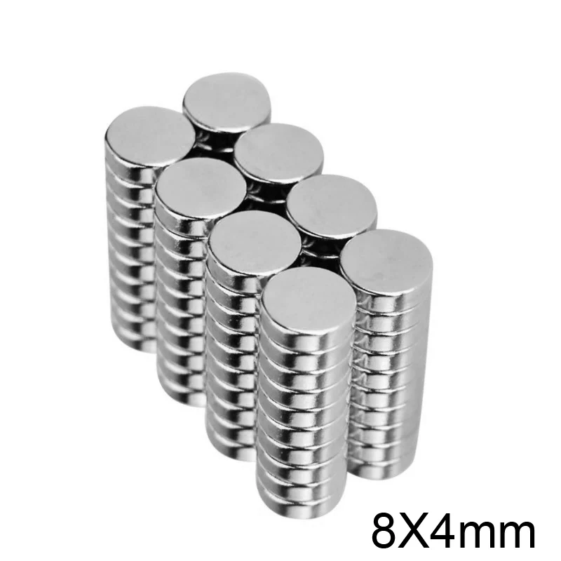 20/50/100/200PCS 8x4 Round Powerful Magnet 8mmx4mm Bulk Sheet Neodymium Magnet 8x4mm Permanent NdFeB Strong Magnet circular 8*4