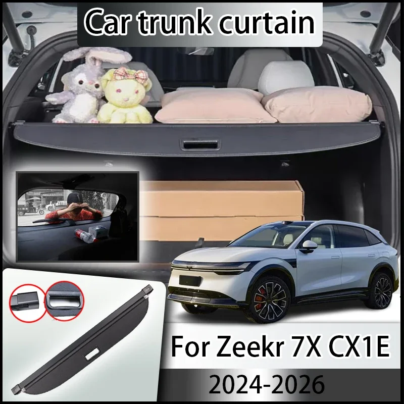 

Automobile Trunk Cover Curtain For For Zeekr 7X CX1E 2024 2025 2026 Tail Box Storage Partition Rear Boot Curtain Car Accessories