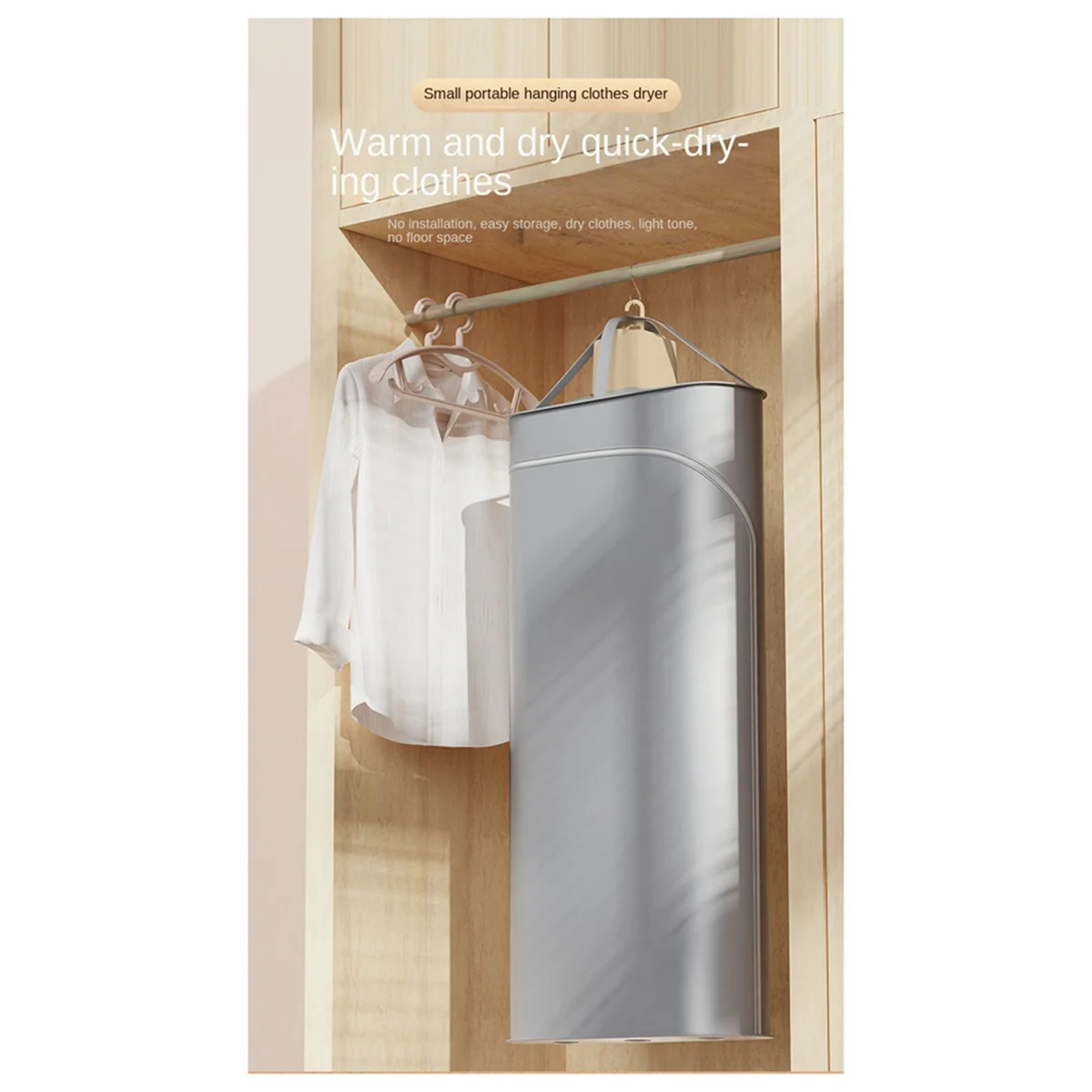 ABGU Portable Electric Clothes Dryer Machine with Dryer Bag,Mini Hanging Clothes Dryer Fast Clothes Dryer Machine US-Plug
