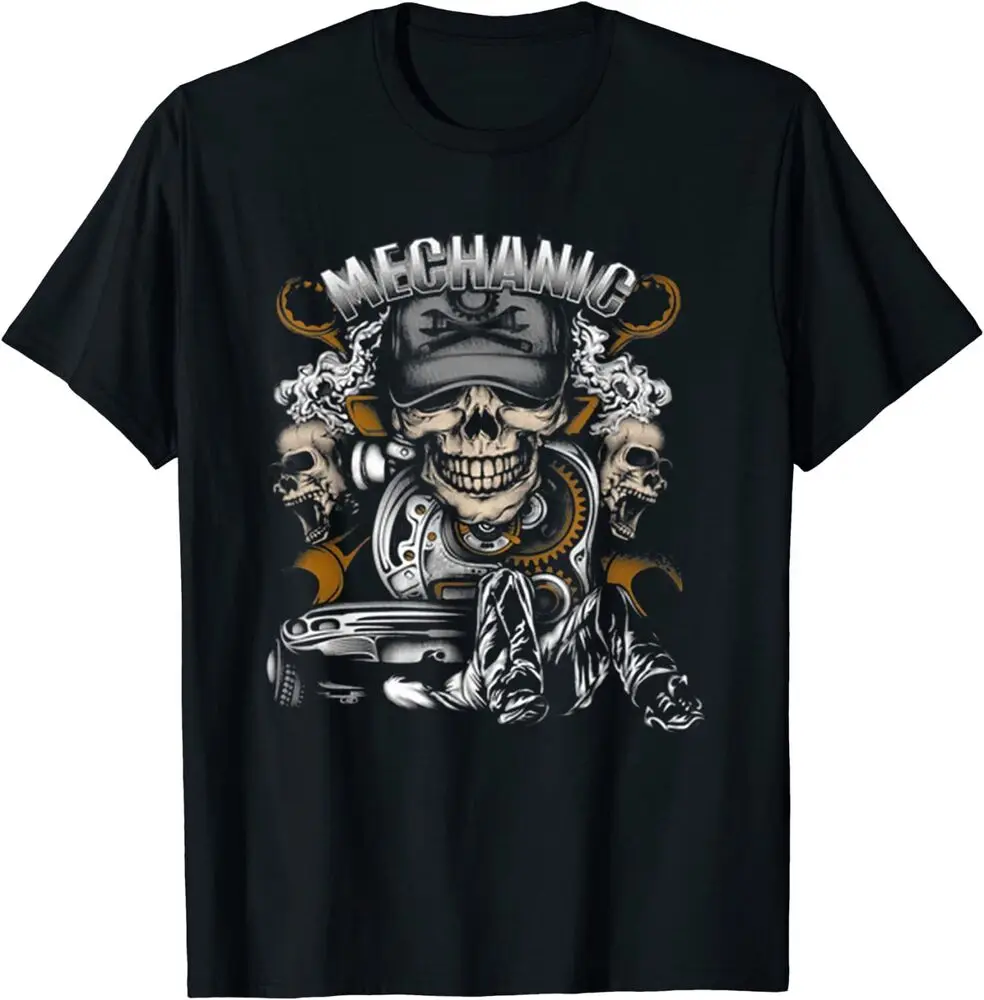 Mechanic Skull Fix My Car Shirt For Men Premium T-Shirt Unisex T-shirts For Men Women Summer Tees Cotton Luxury Brand