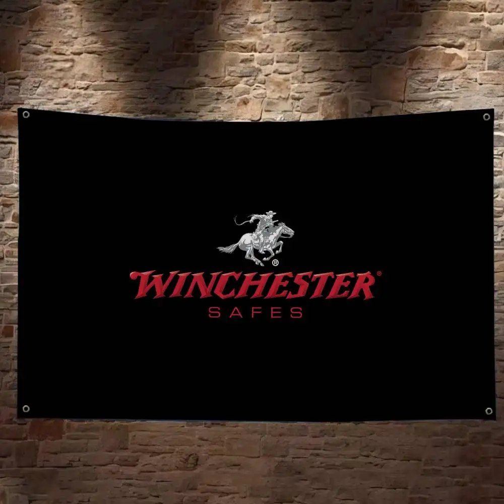 Winchester logo Small Size Cheerleading Banner Hand Pulled Flag Outdoor Atmosphere Flags