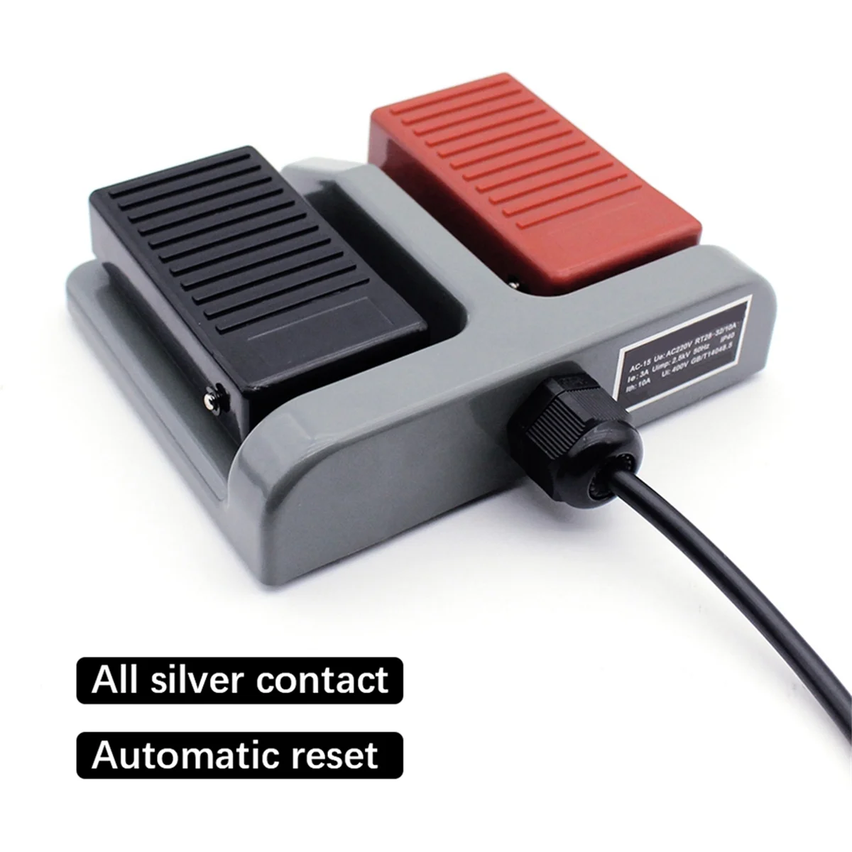 A20M مفتاح سفلي MDFS-65 مفتاح دواسة القدم المزدوج إعادة الضبط الذاتي مع سلك 3A/220VAC