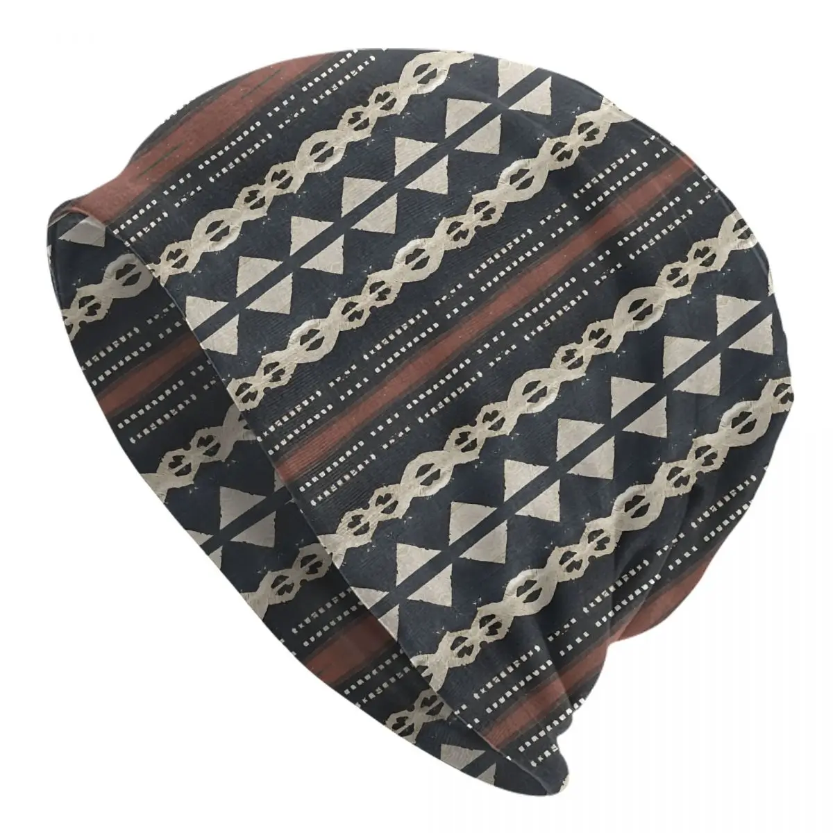 Africa Folk Skullies Beanies Outdoor Hats Fijian Tapa Grey Thin Bonnet Special Caps Men