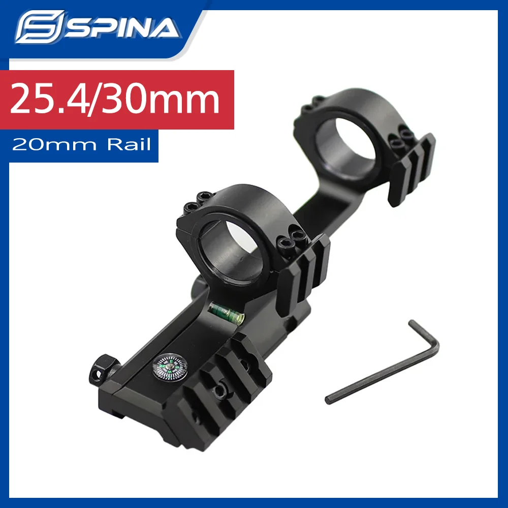 Tactical Scope Mount Rings With Spirit Bubble Level Compass Fit 20mm Weaver Picatinny Rail Hunting Rifle Accessories