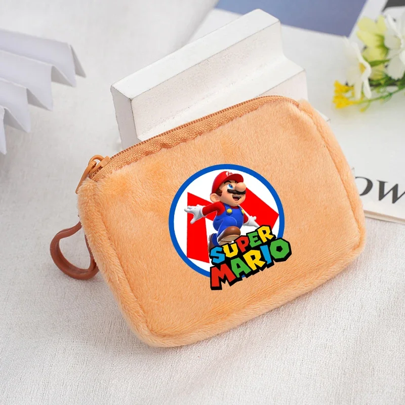 Super Mario Walletw Kid Cartoon Plush Coin Pursew Orange Mini Headphone Bag Student fine Little Square Bags Minis Coins Backpack