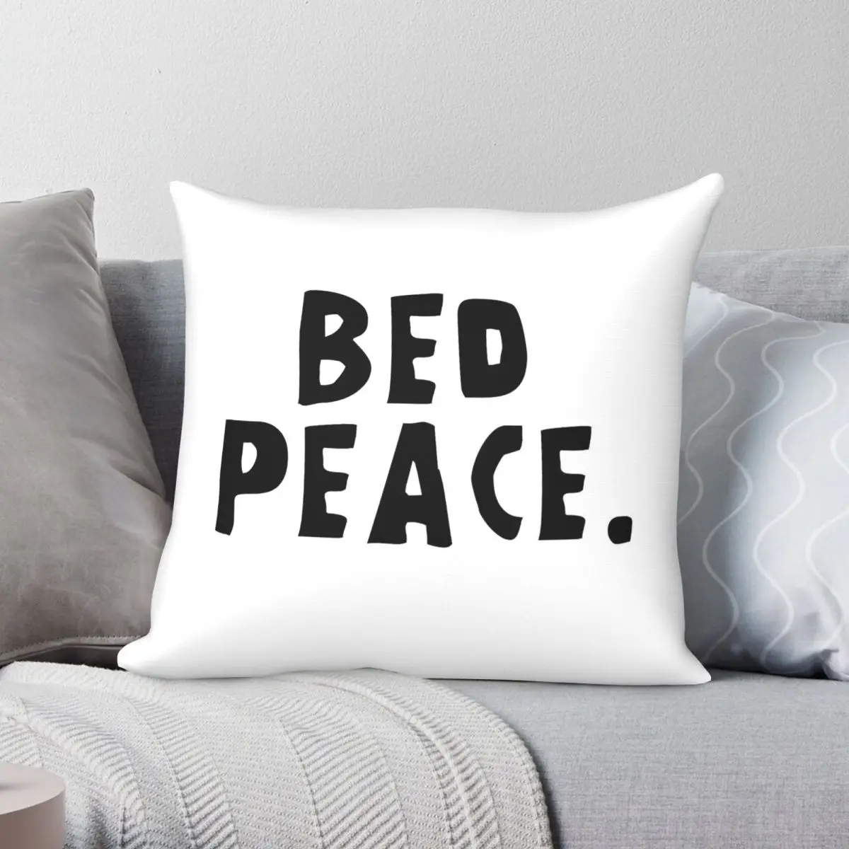 Bed Peace John And Yoko Square Pillowcase Polyester Linen Velvet Creative Zip Decorative Throw Pillow Case Room Cushion Cover