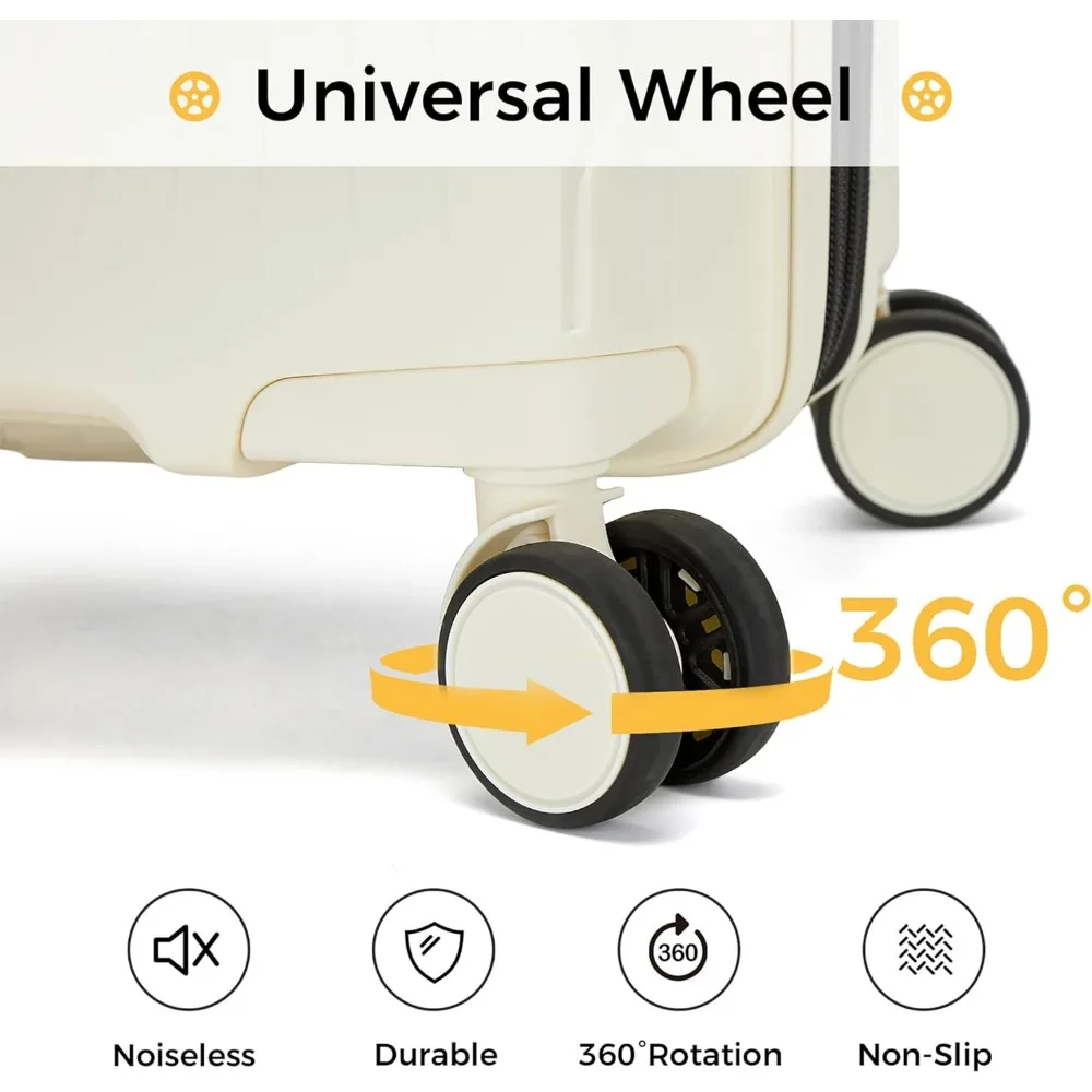 Equipaje giratorio rígido expandible ligero de 20 pulgadas con cerradura TSA, aprobado por aerolínea, dimensiones 22x14x9, maleta de viaje expandida