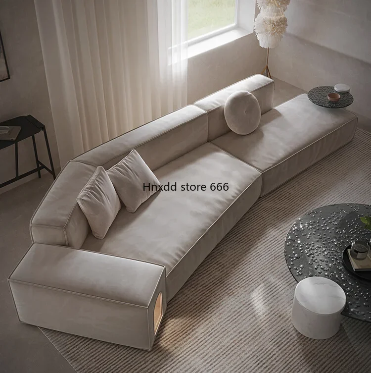 Modern light luxury tofu block simple special-shaped small apartment fabric corner sofa