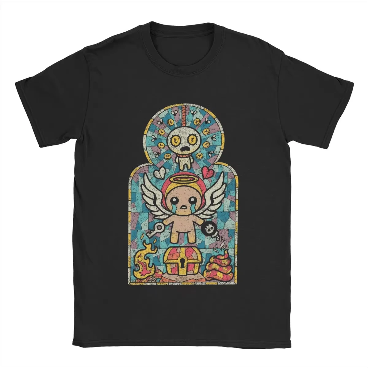 The Binding of Isaac Washed T-shirt Unisex Men Women Cotton Printed Short Sleeve Retro Streetwear Oversized Top 2026 Hot Sale