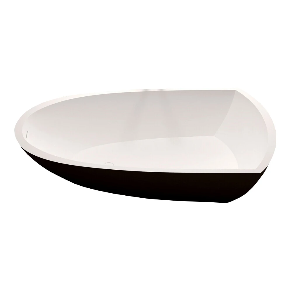 

1800mm Solid Surface Stone Bathtub Rectangular Freestanding Corian Exterior Black Interior White Finishing Tub RS6592G