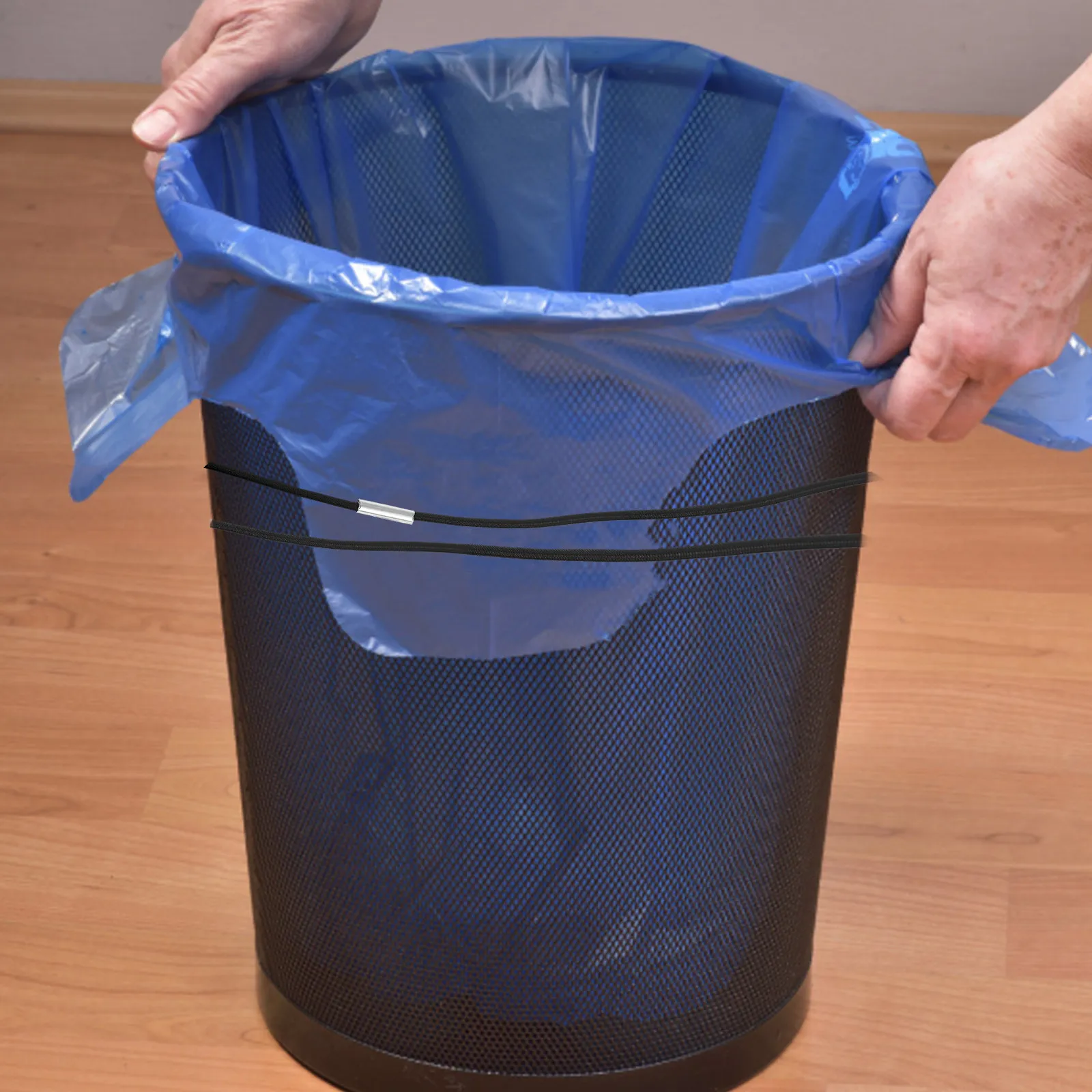 3Pcs Trash Can Rubber Bands Elastic Garbage Bag Fasteners Anti-Fall Stretchy Reusable Bands for Various Size Bins Waste Basket