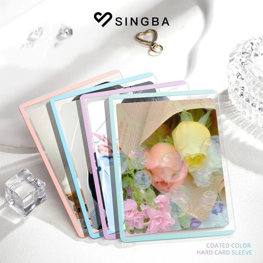 10PCS Hard Card Sleeve Photocard Holder Guka Id Card Holder Film Covered Small Card Protection Classic Cute B8 High Transparency