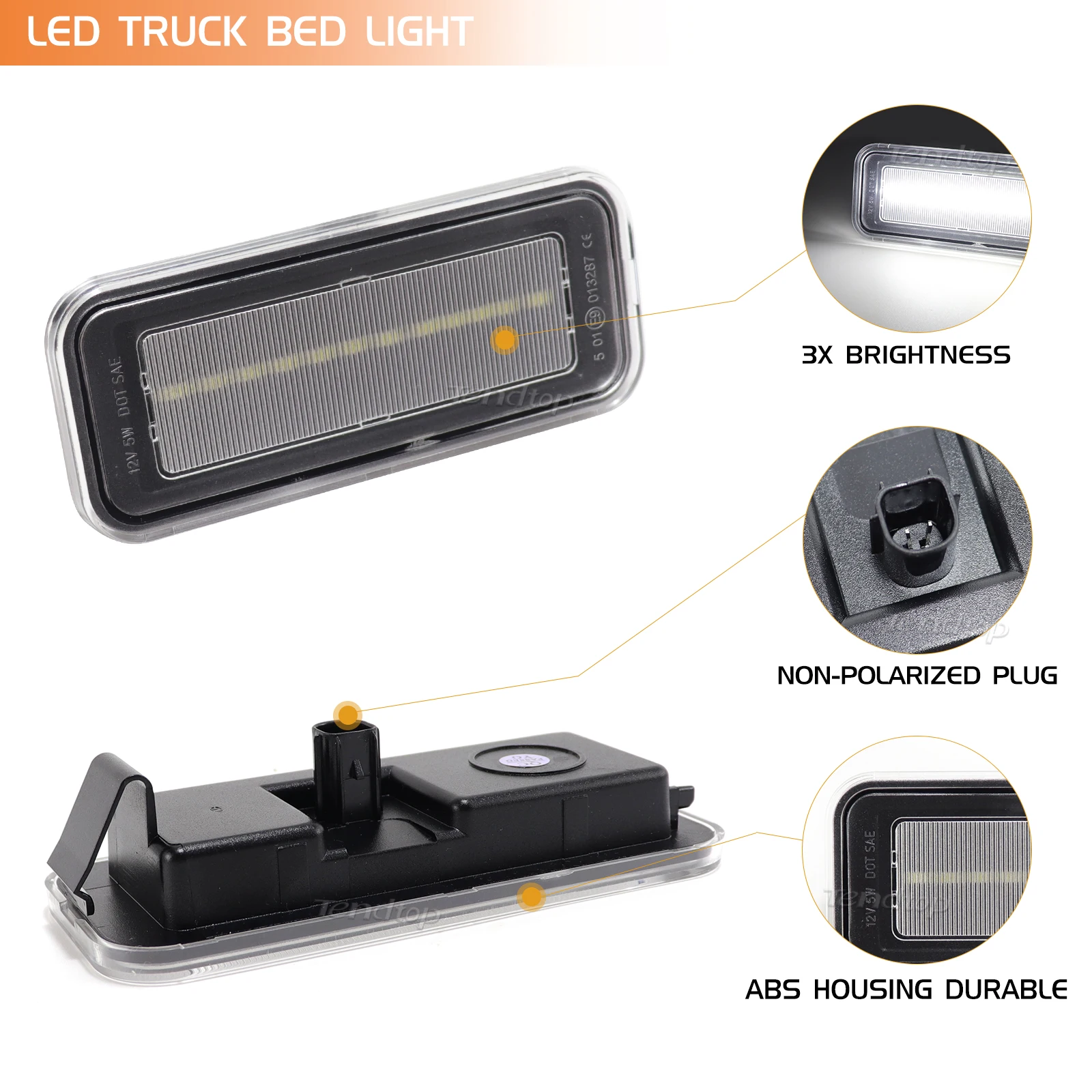 2x LED Car Door Courtesy Welcome Lamp Luggage Compartment Trunk Footwell Lights for Toyota Tacoma 2020 2021